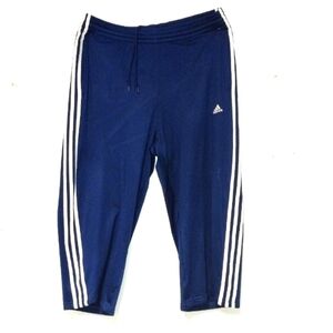 Adidas women's sweat pants cropped navy blue. Size: L